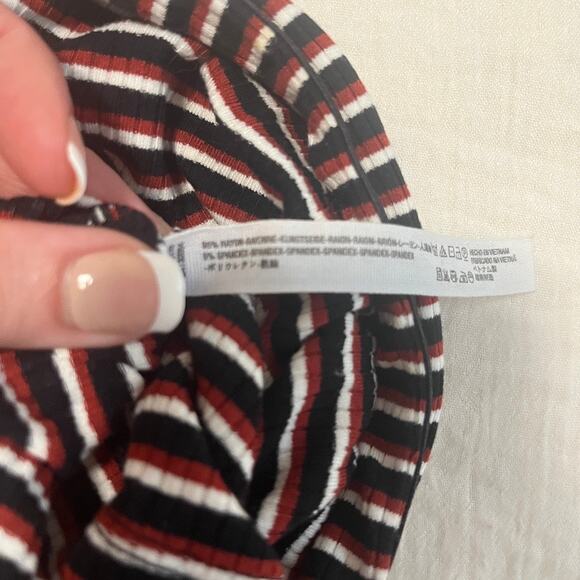 Intimately Free People Red & Black Stripe Ribbed Tube Top Size XS - Picture 3 of 5
